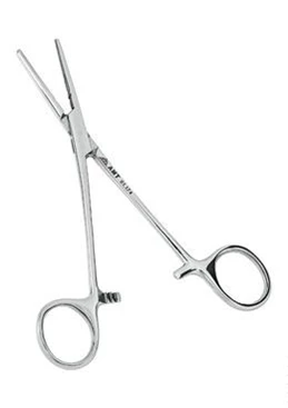 Зажим кровоостанавливающий с  атравматической нарезкой прямой 160 мм:uz:To'g'ri 160 mm atravmatik tirqishli gemostatik qisqich