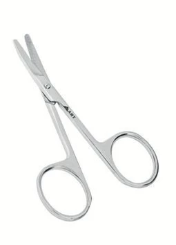 Ножницы глазные тупоконечные вертикально-изогнутые 113 мм:uz:To'mtoq vertikal kavisli ko'z qaychi 113 mm