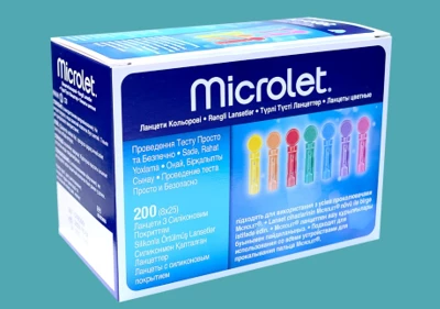 Ланцеты цветные с силиконовым покрытием Microlet Lancets colored №25