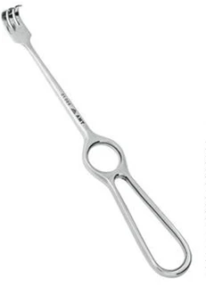 Крючок хирургический 3-x зубый тупой №2 дл. 200 мм:uz:Jarrohlik ilgagi 3 tishli to'mtoq No 2 uzunligi 200 mm