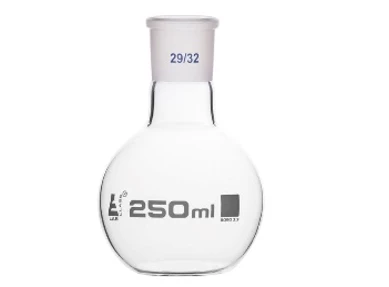 Колба плоскодонная 500 мл, шлиф 29/32, боросиликатное стекло:uz:Yassi tubli shisha 500 ml, shlif 29/32, borosilikat shisha
