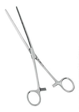 Зажим кишечный эластичный  для взрослых прямой 240 мм:uz:Kattalar uchun elastik ichak qisqichi tekis 240 mm