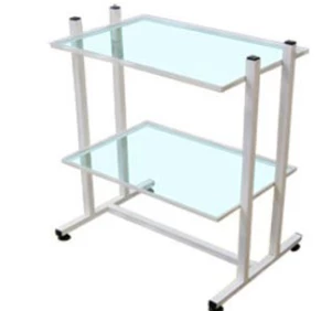 Медицинский инструментальный столик со стеклянной полкой:uz:Shisha tokchali tibbiy asboblar stoli