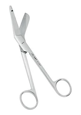 Ножницы с 1-м острым концом вертикально-изогнутые:uz:1 o'tkir uchli qaychi, vertikal kavisli