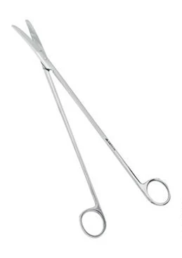 Ножницы для рассечения мягких тканей в глубоких полостях вертикально-изогнутые 230 мм:uz:Vertikal kavisli yumshoq to'qimalarni ajratish qaychi 230 mm