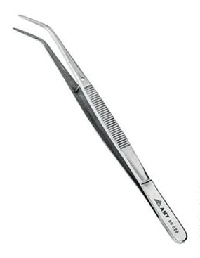 Пинцет зубной изогнутый 147 мм:uz:Egri tishli pinset 147 mm