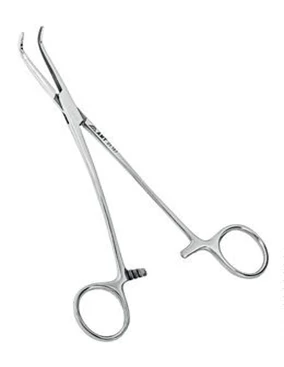 Диссектор сосудистый с кремальерой с изогнутыми ручками детский 170 мм:uz:170 mm bolalar uchun kavisli tutqichli tokchali tomir disektori