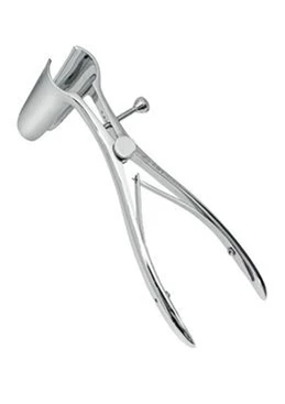 Зеркало ректальное двустворчатое со сплошными губками:uz:Qattiq jag'lari bo'lgan ikki pallali rektal chayqov