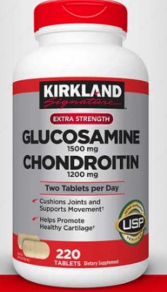 Таблетки Глюкозамина с Хондроитином Kirkland Extra strength Glucosamine+Chondroitin (220 шт.)