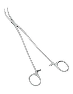 Диссектор с изогнутыми ручками с кремальерой 210 мм:uz:Raf 210 mm bo'lgan kavisli tutqichli disektor