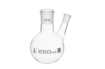 Колба круглодонная, двугорлая 500 мл :uz:Dumaloq tubli kolba, ikki tomoqli 500 ml 