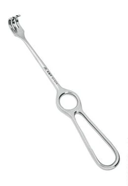 Крючок хирургический 3-x зубый тупой, 220 мм:uz:Jarrohlik ilgagi 3 tishli to'mtoq, 220 mm