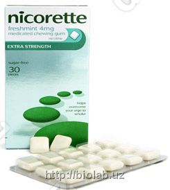 Жевательная резинка nicorette:uz:nicorette Saqichi