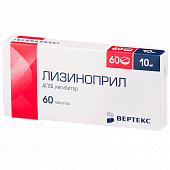 LIZINOPRIL 0,01 tabletkalari N60
