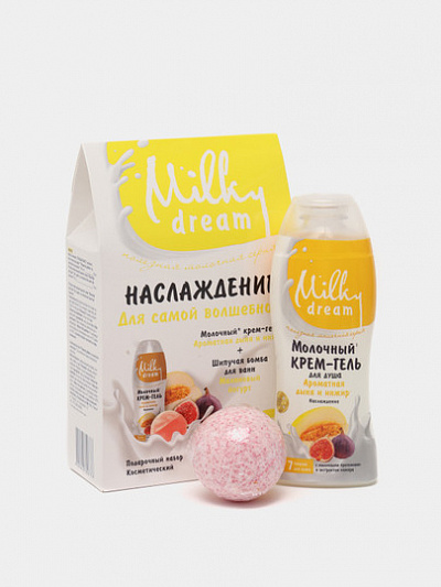 Milky Dream" Косметический набор Ароматная дыня и инжир" 300 мл 1шт., бомба для ванн