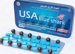 Erkaklar uchun uzoq vaqt ta'sir qiluvchi va hissiyot uyg'otuvchi jinsiy ojizlikdan dori - USA Blue Shark - Ko'k akula (12 ta tabletka)