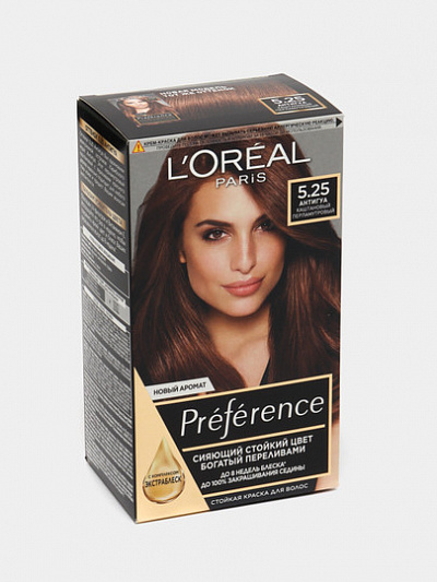 Краска для волос L'Oreal Preference, тон 5.25, антигуа, каштановый перламутровый