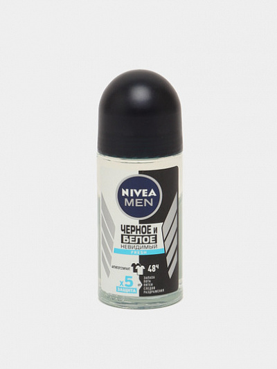 Антиперспирант-ролик Nivea Men Fresh, Невидимая защита, невидимый, для черного и белого, 50 мл