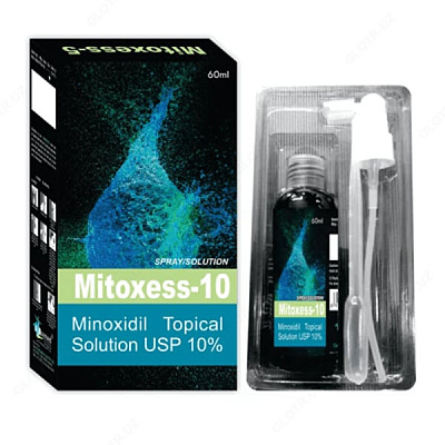 Гель для роста волос и бороды 10% Mitoxess-10 Minoxidil Topical Solution USP 10%.:uz:Soch va soqol o'sishi uchun gel 10% Mitoxess-10 Minoxidil mahalliy eritmasi USP 10%.