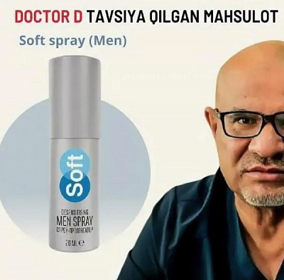 Спрей-пролонгатор Soft men spray:uz:Soft sprey prolongator