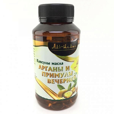 Капсулы масла арганы и примулы вечерней:uz:Argan yog'i va kechki primrose kapsulalari