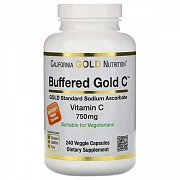 Kaliforniya oltin oziqlantiruvchi buferli vitamin C qopqoqlari, 750 mg, 240 sabzavotli kapsulalar