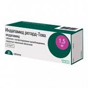 INDAPAMID RETARD TEVA 0,0015 tabletkalari N30