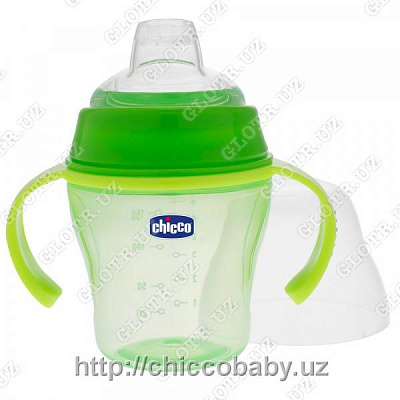 БАНОЧКА ДЛЯ ПИТЬЯ CHICCO SOFT CUP 6M+ GREEN