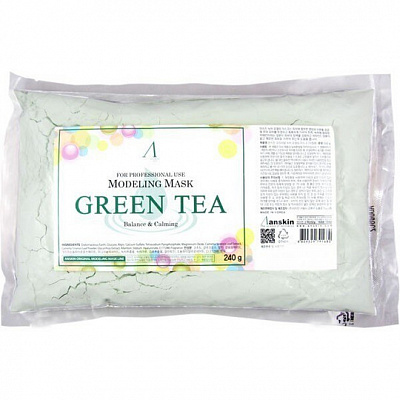 Альгинатная маска с зелёным чаем Anskin Modeling Mask Green Tea For Balance&Calming, 240 г