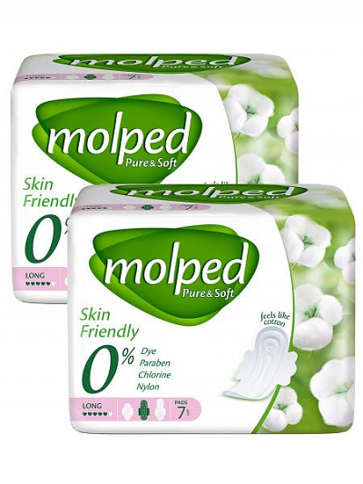 Гигиенические прокладки pure & soft long 7 шт molped:uz:Sanitariya prokladkalari sof va yumshoq uzun 7 dona molplangan