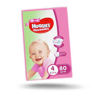 Памперсы Huggies UC Giga Girl  (4) 8-14 кг 80x2