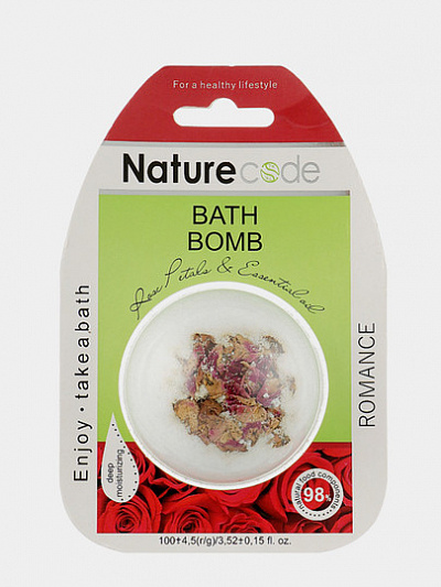 Бомбочка для ванны Nature Code Bath bomb Romance, 100 г