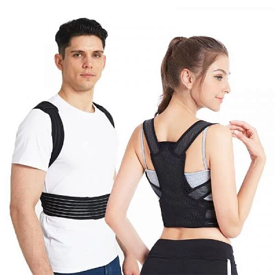 Корсет для спины (корректор осанки) черного цвета:uz:Ortopedik korset