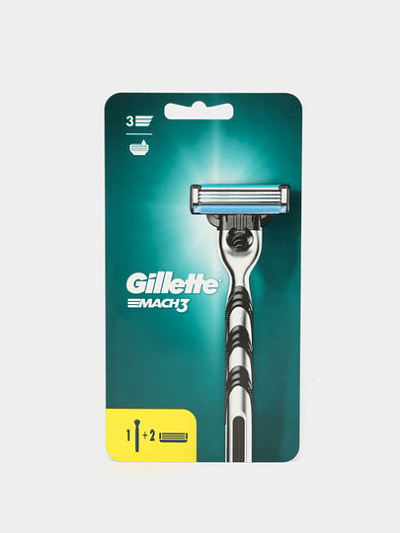 Бритва Gillette Mach3, + 2 кассеты