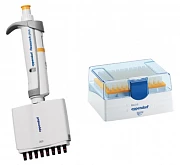 Дозатор Eppendorf Research(R) plus, 8-канальный, c регулируемым объемом 30-300мкл, оранжевый:uz:Eppendorf Research(R) plus pipetka, 8-kanal, hajmi sozlanishi 30-300 µl, apelsin