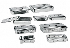 SKN011 / Stainless Steel  Sterilization Tray - Without holes: 150x100x45mm (нержавеющий медицинский бикс, в форме прямоугольника, без дырок)