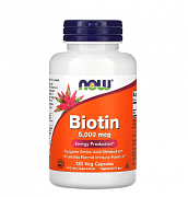 Now Foods Biotin, 5000 mkg, 120 Veg Kapsül