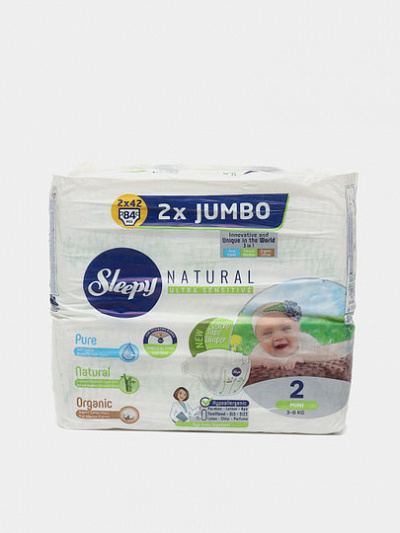 Подгузники Sleepy Natural Ultra Sensitive 2(3-6кг) 84шт