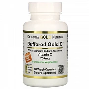 Buferlangan vitamin C qopqoqlari, Kaliforniya oltin oziqlanishi, 750 mg, 60 sabzavotli kapsulalar
