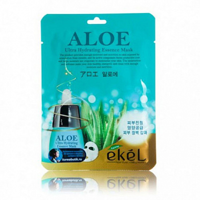 Тканевая маска для лица с экстрактом алоэ Ekel Aloe Ultra Hydrating Essence Mask