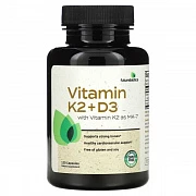 FutureBiotics, MK-7 sifatida K2 vitamini bilan K2 + D3 vitaminlari, 120 kapsula