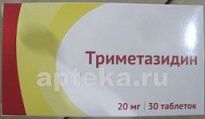 TRIMETAZIDIN 0,02 tabletkalari N30