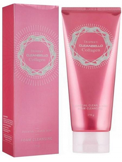 Пенка для умывания с коллагеном cleanbello collagen essential clean & deep foam cleansing 5524 Deoproce (Корея):uz:Kollagenli tozalash uchun ko'pikli kollagen toza va chuqur tozalovchi ko'pik 5524 Deoproce (Koreya)