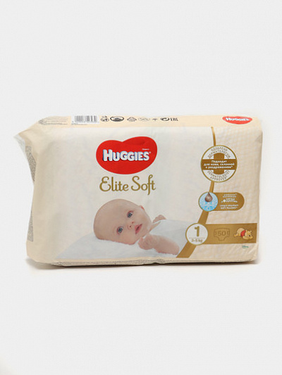 Подгузники Huggies Elite Soft 1, 3-5 кг, 50 шт