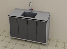 Лабораторный стол-мойка 1500*650*850 мм:uz:Laboratoriya stoli-lavabo 1500*650*850 mm