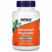 NOW Oziq-ovqatlar, Chromium Picolinate, 200 mkg, 250 Veg Kapsulalar