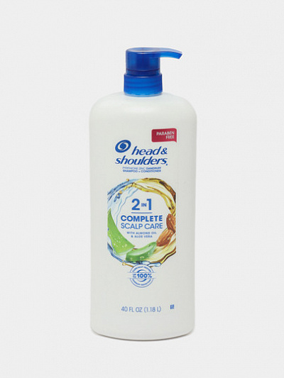 Head & Shoulders, Шампунь и кондиционер 2 в 1, с миндальным маслом и алоэ вера