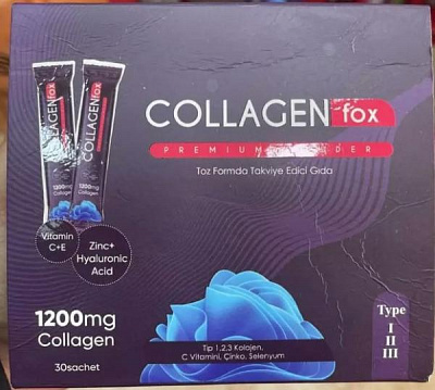 Порошок Сollagen fox premium powder:uz:Сollagen fox premium powder  Gialuron premium kukunli kompleksi