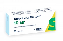 TORASEMID SANDOZ tabletkalari 10mg N30