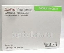 DUORESP SPIROMAKS poroshok dlya ingalyasiy 160/4,5mkg 120 doz N3